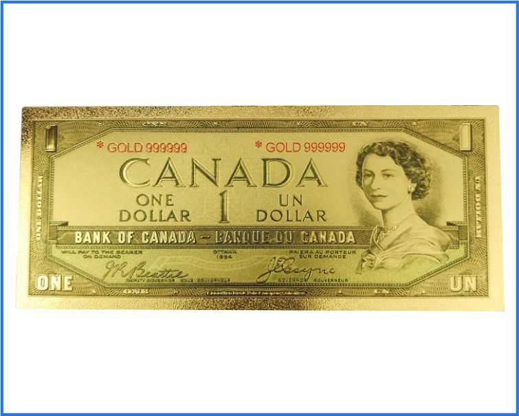 1 Dollar 1954 Gold Leaf (réplique) – COLLECTIONS PS